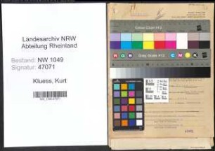 Entnazifizierung Kurt Kluess , geb. 27.05.1905 (Autoschlosser)