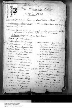 HOHENFELS-REIPOLTSKIRCHEN, HERRSCHAFT: Sammlung von Lehnsbriefen und Lehnsreversen über die Mann- und Burglehen der Herrschaft Hohenfels-Reipoltskirchen