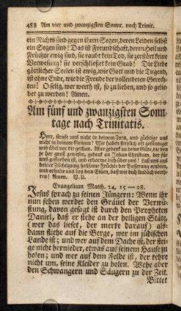 488-505, Am fünf unf zwanzigsten Sonntage nach Trinitatis.