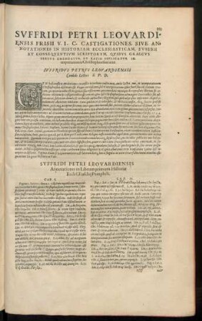 Suffridi Petri Leovardiensis Annotationes in Librum ... Historiae Eccles. Eusebii Pamphili.