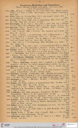 Personen-Medaillen und Plaketten (Nr. 1685a - 1751)