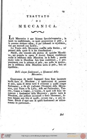 Trattato di Meccanica