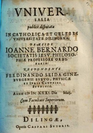 Universalia publice disputata
