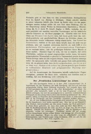 ¬Der¬ "Preussischen Lehrerzeitung" ins Album