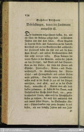 Sechster Abscnitt. Bedrückungen, denen der Landmann ausgesetzt ist