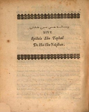 Philosophus autodidactus sive epistola Abi Iaafar Ebn Tophail de Hai Ebn Yokdhan