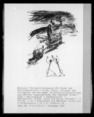 Bilderbuchillustrationen zum Märchen Lumpengesindel der Brüder Grimm — Stecknadel und Nähnadel wollen mit