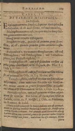 Caput. IV. De Carmine Multiplici, seu Polycolo