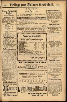 Zweite Ausgabe vom Donnerstag, den 05. April 1894.