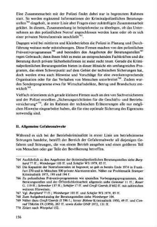 II. Allgemeine Gefahrenabwehr