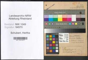 Entnazifizierung Hertha Schubert , geb. 21.05.1902 (Lehrerin)
