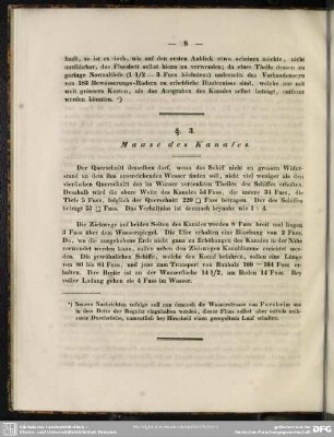 § 3. Maase des Kanales