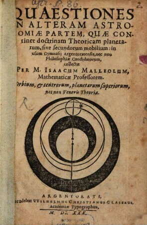Quaestiones in alteram astronomiae partem