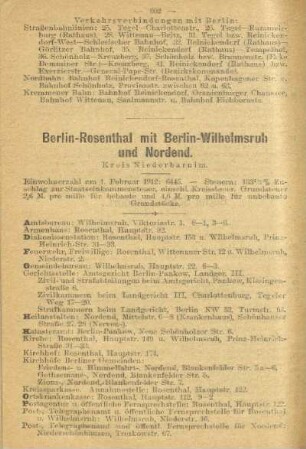 Berlin-Rosenthal mit Berlin-Wilhelmsruh und Nordend