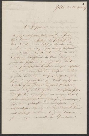 Justus von Liebig (1803-1873) Nachlass: Brief von Ludwig Schultze an Justus von Liebig - BSB Liebigiana II.B. Schultze, Ludwig