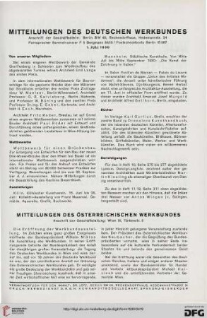 Mitteilungen des Deutschen Werkbundes
