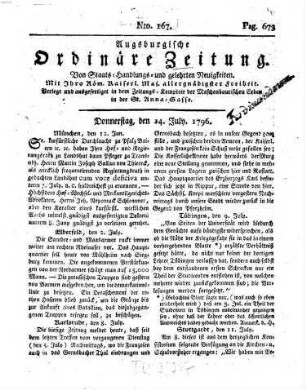 Augsburgische ordinäre Zeitung von Staats-Handlungs- und gelehrten Neuigkeiten. 1796, 1796, [2] = 14. 7. - 31. 12