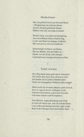 Hut im Fenster / Traum vom Styx