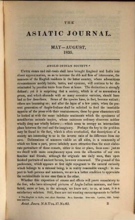 The Asiatic journal and monthly register for British and foreign India, China and Australasia. 17. 1835
