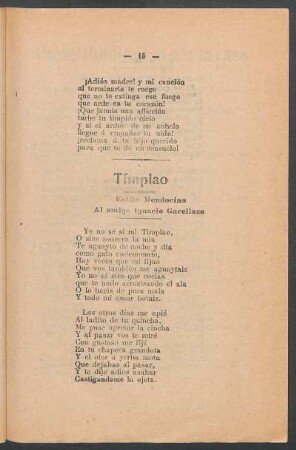 Tímplao : Estilo medocino. Al amigo Ignacio Garcilazo