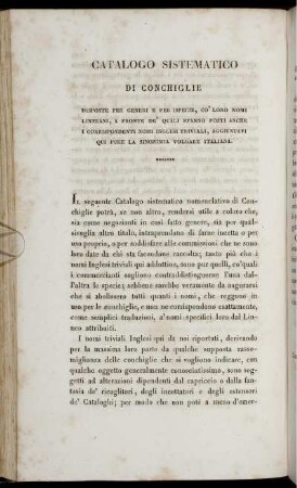 Catalogo Sistematico di Conchiglie