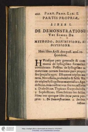 Partis Propriae; Liber I.
