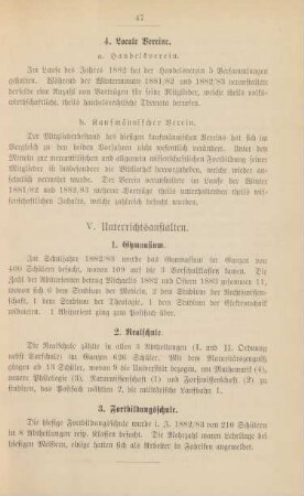 VII. Unterrichtsanstalten.