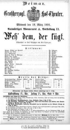 Weh' dem, der lügt