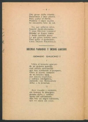 Décimas variadas y dichos gauchos : Gemido gaucho!!