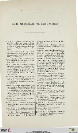 Table alphabétique par noms d'auteurs