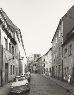 Kirchgasse : Freiberg (Sachsen), Kirchgasse. Blick nach Osten gegen den Dom