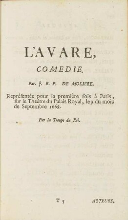L'Avare.