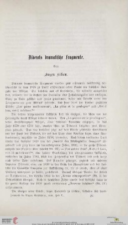 Diderots dramatische Fragmente