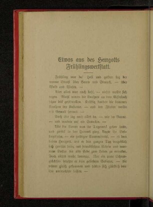 Etwas aus des Herrgotts Frühlingswerkstatt.