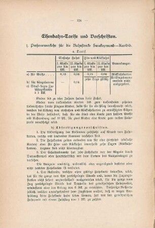 Eisenbahn-Tarife und Vorschriften
