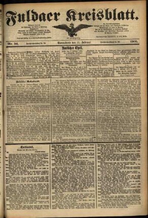 Ausgabe vom Samstag, den 11. Februar 1905.