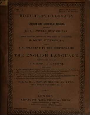 Boucher's Glossary of Archaic and provincial words : a supplement to the dictionaries of the English language. 2