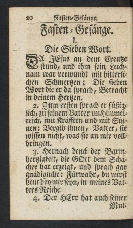 Fasten-Gesänge.