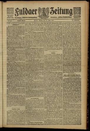 Erste Ausgabe vom Freitag, den 21. Juni 1912.
