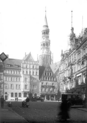 Zwickau, Hauptmarkt : Zwickau, Hauptmarkt. Westseite mit Dom St. Marien