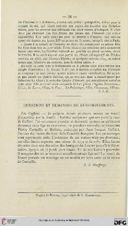 Questions et demandes de renseignements
