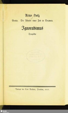 Ignorabimus : Tragödie