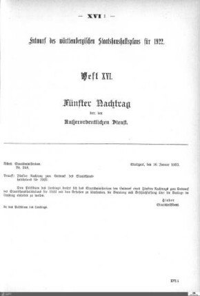 Staatshaushaltsplan 1922, Heft 16