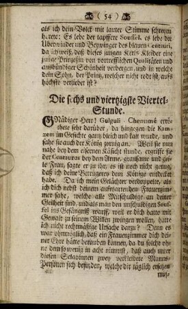 Die sechs und viertzigste Viertel-Stunde. - Die funfftzigste Viertel-Stunde.