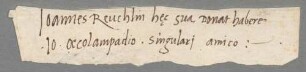 Johannes Reuchlin (1455 - 1522) Autographen: Brief von Johannes Reuchlin an Johannes Oecolampadius - BSB Autogr.Cim. Reuchlin, Johannes