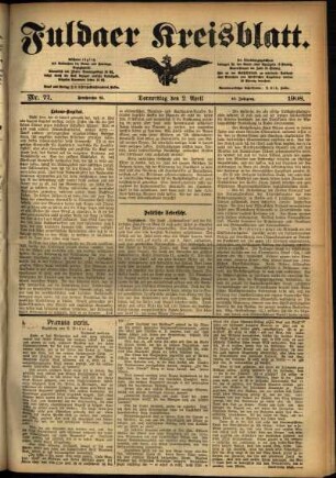 Ausgabe vom Donnerstag, den 02. April 1908.