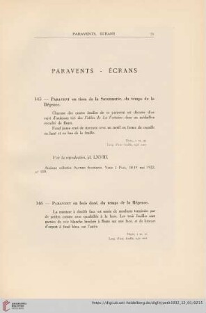 Paravents - Écrans (No. 145 - 149)