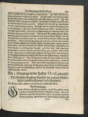 Am 3. Sonntage in der Fasten,Oculi genannt