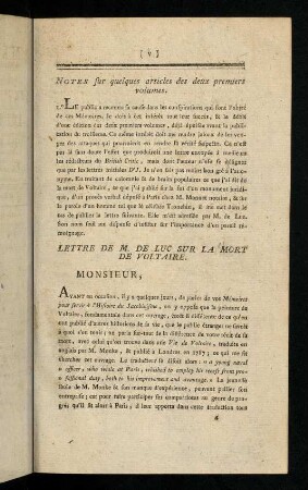V-X, Notes; Lettre