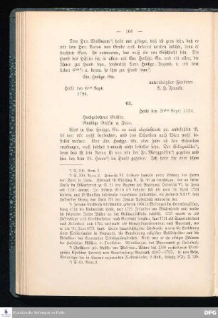 Brief von August Hermann Francke an Maria Eleonore Emilia v. Reuß-Köstritz.